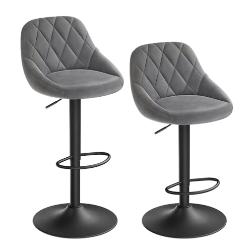 WOLTU Barhocker 2er Set – höhenverstellbar, drehbar, Dunkelgrau