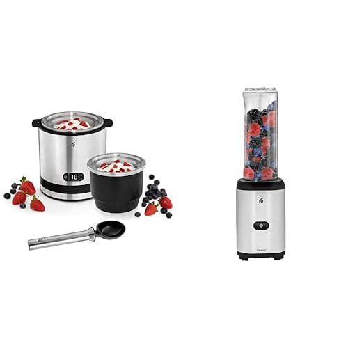 WMF Küchenminis 3in1 Eismaschine & Kult X Mini Smoothie Maker Set. Edelstahl-Set zur Herstellung von Eis, Joghurt und cremigen Smoothies.
