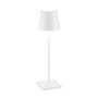 Zafferano Poldina Pro Akku Tischlampe - Weiss 38cm. Schlanke, weisse Akku-Tischleuchte für kabellose Beleuchtung auf Tischen.