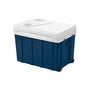 Mobicool MQ40W Kühlbox – Elektrisch, 39L: Blaue, quaderförmige Kühlbox mit Tragegriff. Kühlt Speisen und Getränke im Auto (12V) oder zu Hause (230V).