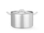 HENDI Kochtopf Edelstahl 18/10 Induktion 23.5L mit Deckel. Silberner Großtopf für professionelles Kochen, induktionsgeeignet.