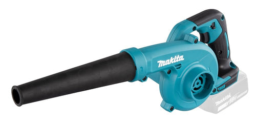 Makita Akku-Gebläse 18V – Gerät ohne Akku und Ladegerät: Blau-schwarz, handgeführt, langes Blasrohr. Entfernt Laub/Schmutz.