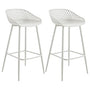 IREK Barhocker Kunststoff Retro-Design - Weiss, 2er-Pack. Zwei weiße Retro-Barhocker aus Kunststoff, ideal als Sitzgelegenheit am Bartresen.