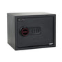 hjh OFFICE COMPACT Safe – Elektronisches Zahlenschloss, Schwarz. Rechteckiger, schwarzer Safe zur sicheren Aufbewahrung von Wertgegenständen mit PIN.