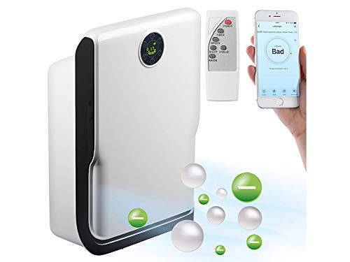 Sichler 6-Stufen Luftreiniger in Weiß. Reinigt Raumluft 6-fach mit UV und Ionisator. Smarte Steuerung via WLAN, App, Alexa.