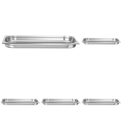 HENDI Edelstahl Gastronormbehälter GN 1/1 5L – 5er Pack: Rechteckige Edelstahlbehälter zum Lagern, Kochen, Servieren.