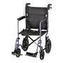 Drive Medical TC005 Travelite Aluminium Transport-Rollstuhl 46 cm. Silber, faltbar. Transportiert mobilitätseingeschränkte Personen.