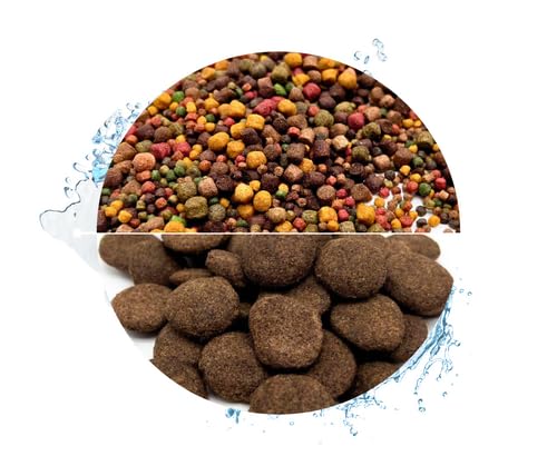 Warnick's Koifutter Sortenmix Spirulina 15kg 3-6mm mit Hanzam: Braun-grünliche Pellets zur Fütterung von Koi.