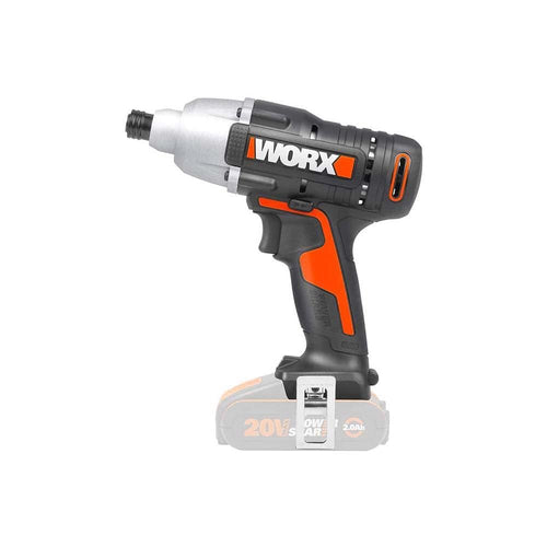 WORX WX291.9 Akku-Schlagschrauber 20V, schwarz-oranges Pistolengriff-Gerät für hohes Drehmoment beim Lösen und Anziehen von Schrauben.