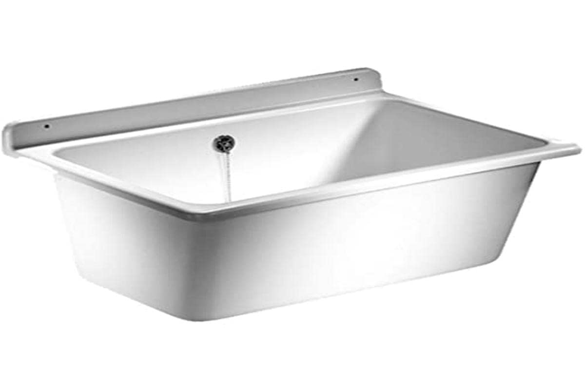 SANIT Ausgussbecken Kunststoff - 35l Weiss mit Überlauf. Zur Schmutzwasserentsorgung und Reinigungsarbeiten.