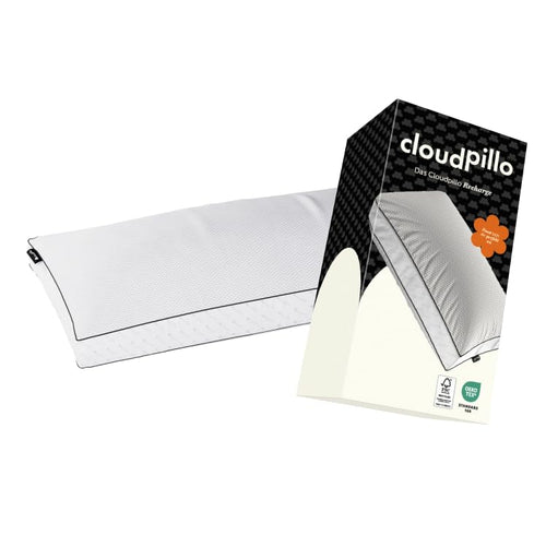 Cloudpillo Recharge Memory Foam Kissen 40x80 cm – Ergonomisch. Weißes, rechteckiges Kissen für druckentlastende Kopf- & Nackenstütze.