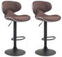 CLP Las Vegas V2 Barhocker 2er Set, brauner Stoff und schwarzes Gestell zum Sitzen an einer Bar oder Tresen.