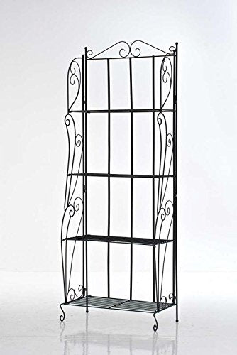 CLP LEA Eisen-Standregal Landhausstil klappbar. Schwarzes Standregal aus Eisen, klappbar, zur Aufbewahrung und Dekoration.