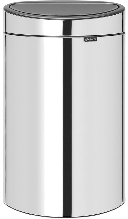 Brabantia Touch Bin New Edelstahl Abfalleimer 40L - Brilliant Steel. Runder Mülleimer für berührungslose Abfallentsorgung.