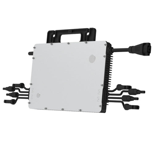Hoymiles HMS-1600-4T Mikrowechselrichter - 1600W für 4 Module. Rechteckig, silbern, wandelt PV-Gleichstrom in Netz-AC.