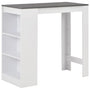 vidaXL Bartisch mit Regal - Stehtisch Küchentheke Weiss. Weisser, hoher Tisch mit Regal. Dient als Küchentheke oder Bartisch für geselliges Beisammensein und bietet Ablagefläche.