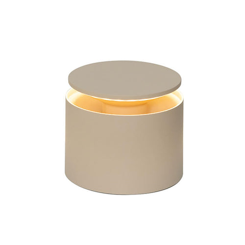 Zafferano Push-Up Kabellose, Wiederaufladbare Tischlampe Sand. Sandfarbene, konische Akku-Tischleuchte für flexible Tischbeleuchtung.