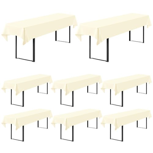 Showgeous 8er Biertischhussen Universal Tischdecke - Beige 100x250cm. Beige Hussen für Festzeltgarnituren (100x250cm).