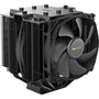 be quiet! Dark Rock Pro TR4 CPU Kühler. Schwarzer, zweitürmiger Kühlkörper mit Heatpipes und Lüfter. Kühlt AMD Ryzen Threadripper CPUs durch Wärmeableitung.