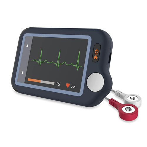 CheckMe Plus EKG Gerät – Bluetooth EKG Monitor für Zuhause. Kompaktes, weißes Gerät zur Erfassung von EKG-Daten.