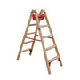 Euroline Comfort-Stufenstehleiter Holz - Modell 10577-2x5, A-förmig, Naturholz. Für sicheres Arbeiten in der Höhe.