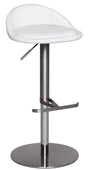 FineBuy Barhocker Edelstahl, höhenverstellbar, mit Rückenlehne. Edelstahl Barhocker mit Rückenlehne u. runder Bodenplatte für Thekenbestuhlung.