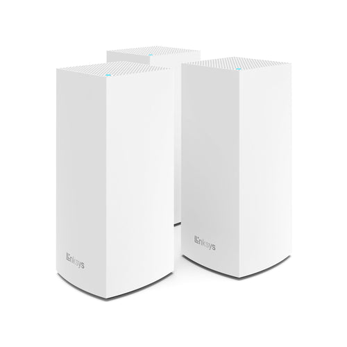 Linksys Velop MX12600 Mesh-WiFi 6 System - 3er-Pack Weiss: Drei aufrechte Einheiten zur hausweiten WLAN-Abdeckungsverbesserung.