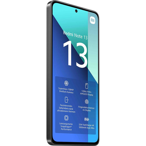 Xiaomi Redmi Note 13 Handy 256GB Speicher (No NFC). Schwarzes Smartphone zum Telefonieren, Surfen, Fotografieren und Speichern von Daten.