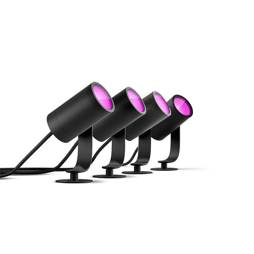 Philips Hue White & Color Ambiance Lily Gartenspot 4er Set Schwarz