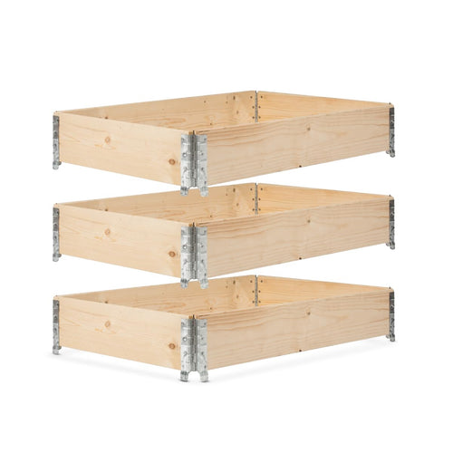 gardivo Hochbeet 120x80x20 cm - 3-teiliger Palettenrahmen Holz