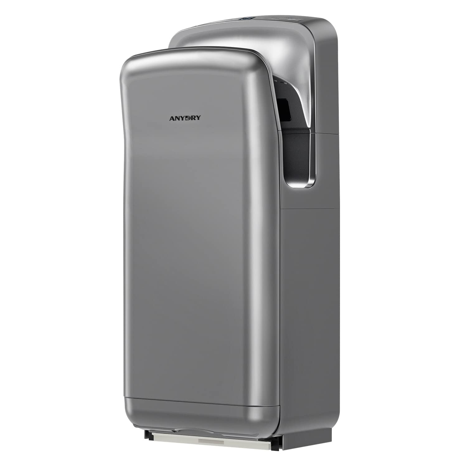 anydry 2005H Kommerzieller Händetrockner mit HEPA, Silber. Kompakt, trocknet Hände hygienisch mit gefilterter Luft.
