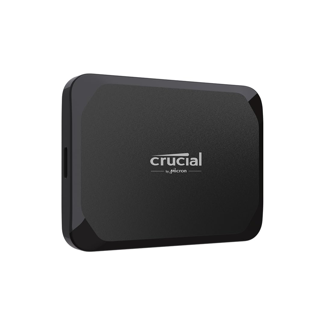 Crucial X9 externe SSD 1TB – 1050MB/s Lesegeschwindigkeit: Kompakte, schwarze SSD zum externen Speichern & schnellen Übertragen.