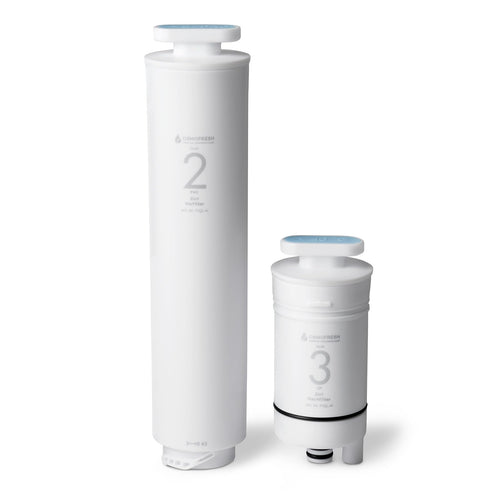 OsmoFresh Quella Life & Pro Osmose Ersatzfilterset - 6 Monate: Weiße, zylindrische Filterkartuschen reinigen Wasser in Osmoseanlagen.
