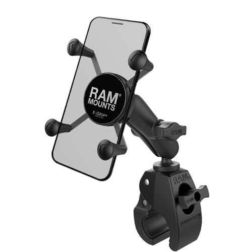 RAM Mounts RAM Tough-Claw mit X-Grip Smartphone-Halterung RAM-B-400-UN7. Schwarze Tough-Claw-Klemme & X-Grip. Befestigt Smartphones sicher.