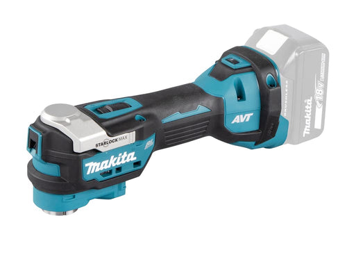 Makita DTM52Z Akku-Multifunktionswerkzeug 18V. Blau-schwarzes, oszillierendes Gerät für Säge-, Schleif- und Trennarbeiten an Holz/Metall.