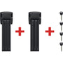 ABUS Faltschloss Bordo 6000K Fahrradschloss – 2er Set Schwarz 90cm: Zwei faltbare 90cm Schlösser sichern Fahrräder.