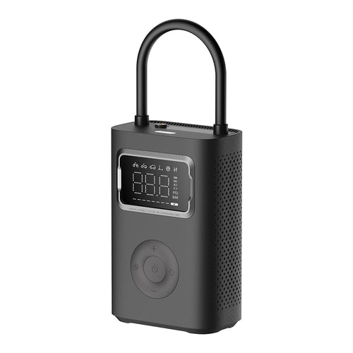 Xiaomi 2 Pro Akku Kompressor – Tragbare Luftpumpe 2500 mAh. Schwarzer, kompakter Quader mit Display, pumpt Reifen und Bälle auf.