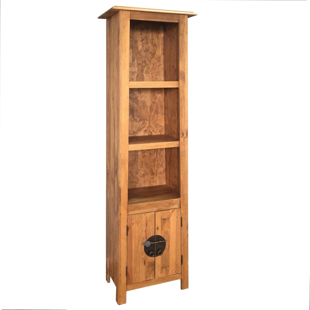 vidaXL Bad Hochschrank Massivholz Kiefer für Badezimmer. Schlank, aus hellem Kiefernholz. Zur Aufbewahrung von Badutensilien.