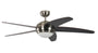 Pepeo Melton Deckenventilator mit Licht – Nickel/Braun 132cm. Nickel-brauner Ventilator mit Licht zur Raumklimatisierung und Beleuchtung.