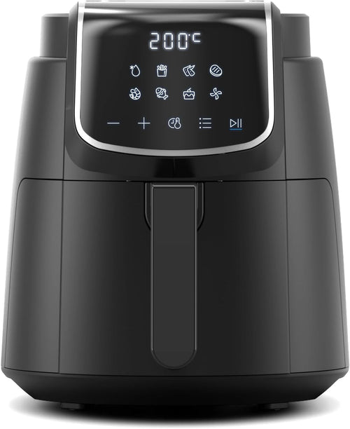 Midea MF-CN40C2 Heissluftfritteuse 4L - Airfryer 1500W. Schwarzes, kompaktes Gerät zum knusprigen fettarmen Garen.