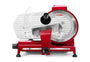 HENDI Profi Line 250 Profi-Aufschnittmaschine – 250mm Rot. Zum präzisen Zerteilen von Aufschnittware wie Wurst und Käse.