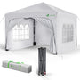 VOUNOT® Pavillon 3x3m Faltpavillon, 4 Seitenteile, Weiss