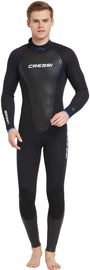Cressi Altum Wetsuit Man 3mm, schwarzer, eng anliegender, einteiliger Neoprenanzug für Herren. Bietet Wärmeisolierung für Wassersportarten wie Tauchen.