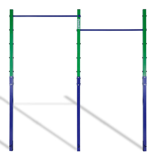 ZERRO Reckstange Outdoor doppelte Turnstange - grün-blau