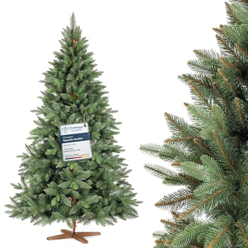 FAIRYTREES Künstlicher Weihnachtsbaum Nordmanntanne 180 cm –