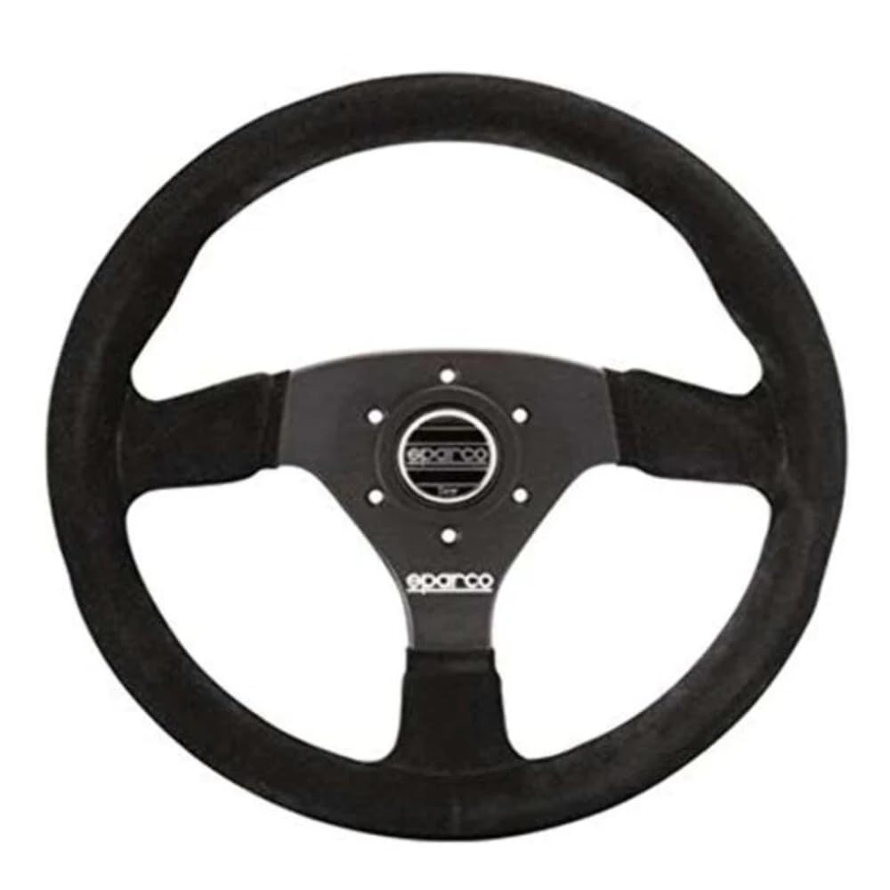 Sparco 015R383PSN Lenkrad, rund, schwarz. Zur Fahrzeuglenkung in Racing- und Tuning-Anwendungen.