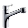 hansgrohe Talis M54 Küchenarmatur, chrom, ausziehbar. Versorgt Küchenspülbecken mit Wasser.