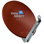 WISI Orbit Topline OA85I Satelliten Offset-Antenne 85cm Rotbraun. Empfängt Satellitensignale für TV/Radio.