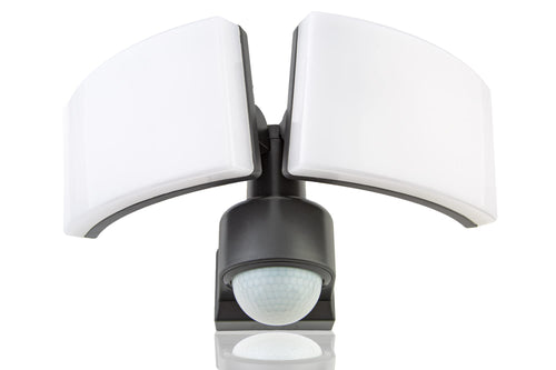 HUBER LED Strahler 2x20W mit 360° Bewegungsmelder Anthrazit