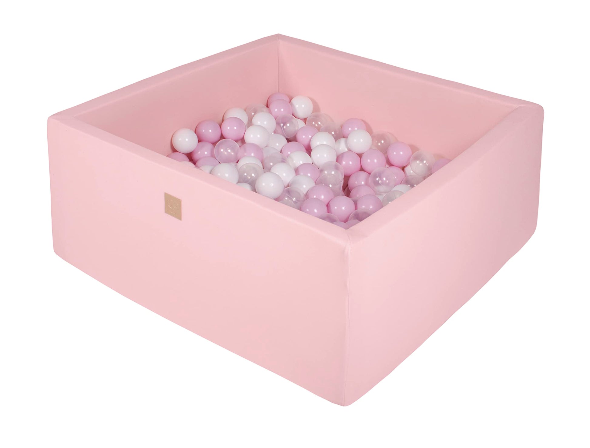 MEOWBABY Bällebad Kinder – Quadratisch 90x90cm Hellrosa. Quadratisches Bällebad aus Schaumstoff für sicheres Spielen und Tauchen.